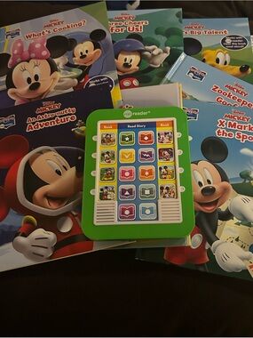 Green My Reader Interactive Kids Learning Toy with 8 Mickey Story Books. NEW❤️
